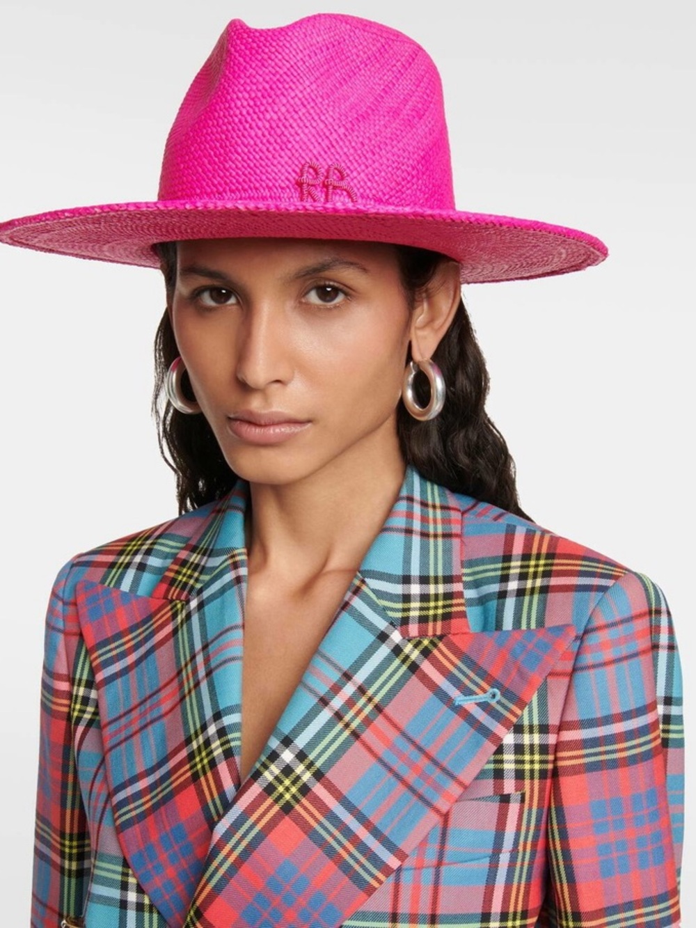 Ruslan Baginskiy Straw Pink Wide Brim fedora Hate Women’s Medium flaw